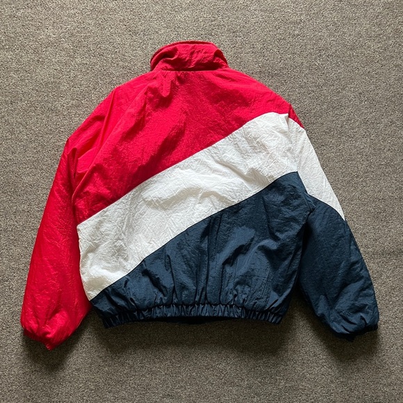 Vintage Pro Classics Nylon Bomber Jacket Men’s XL Retro Red Blue Quilted Lining - Picture 2 of 15